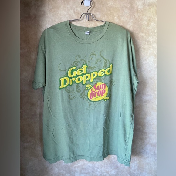 Tultex Other - Vintage Tultex Sun Drop “Get Dropped” Green T-Shirt Unisex Y2K 90s Cotton Large